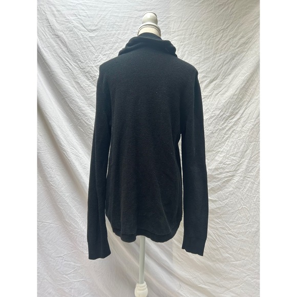 Lauren Ralph Lauren Womens Black Waffle Knit Cowl Neck Long Sleeve Pullover XL - Picture 3 of 6